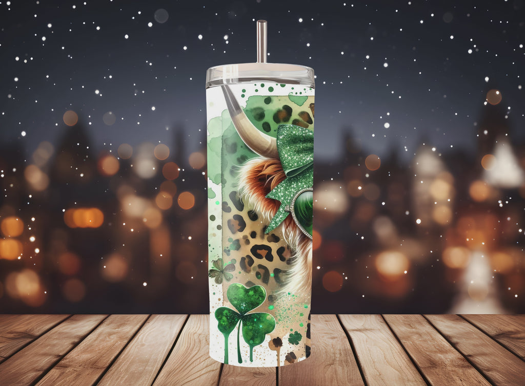 Highland Cow St. Patrick's Day - Tumbler Digital Download