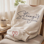 Load and play video in Gallery viewer, Stronger Then The Storm - Crewneck Adult Embroidery
