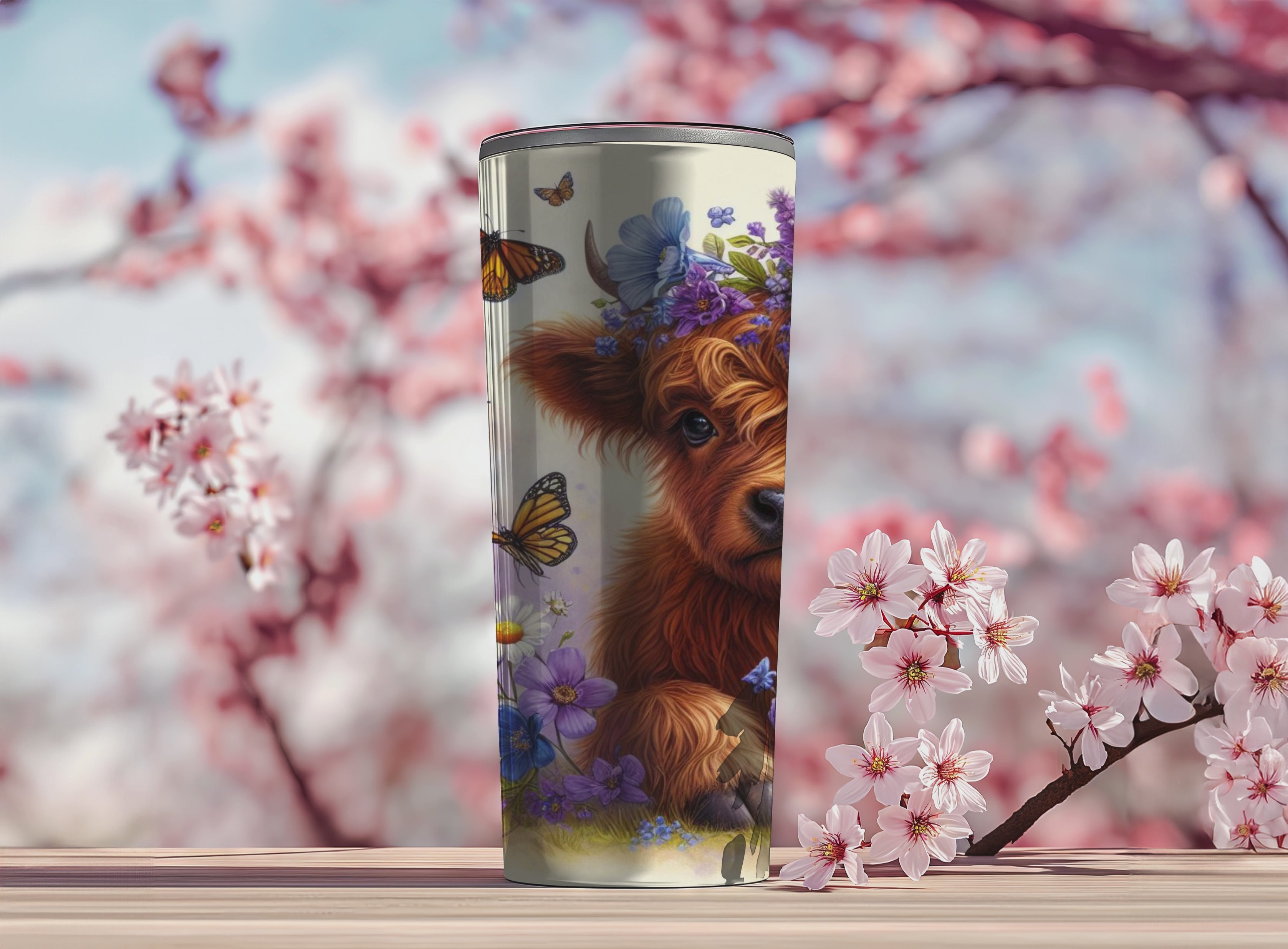 Highland Cow Spring 4 Tumbler