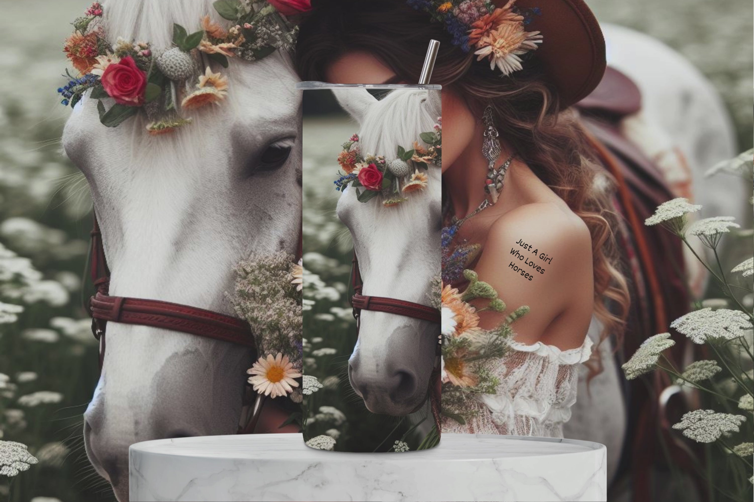 Just A Girl Who Loves Horses - Tumbler Digital Download