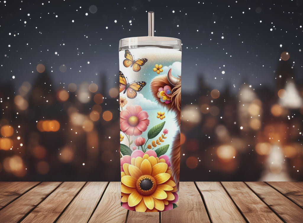 Highland Cow Spring - Tumbler Digital Download