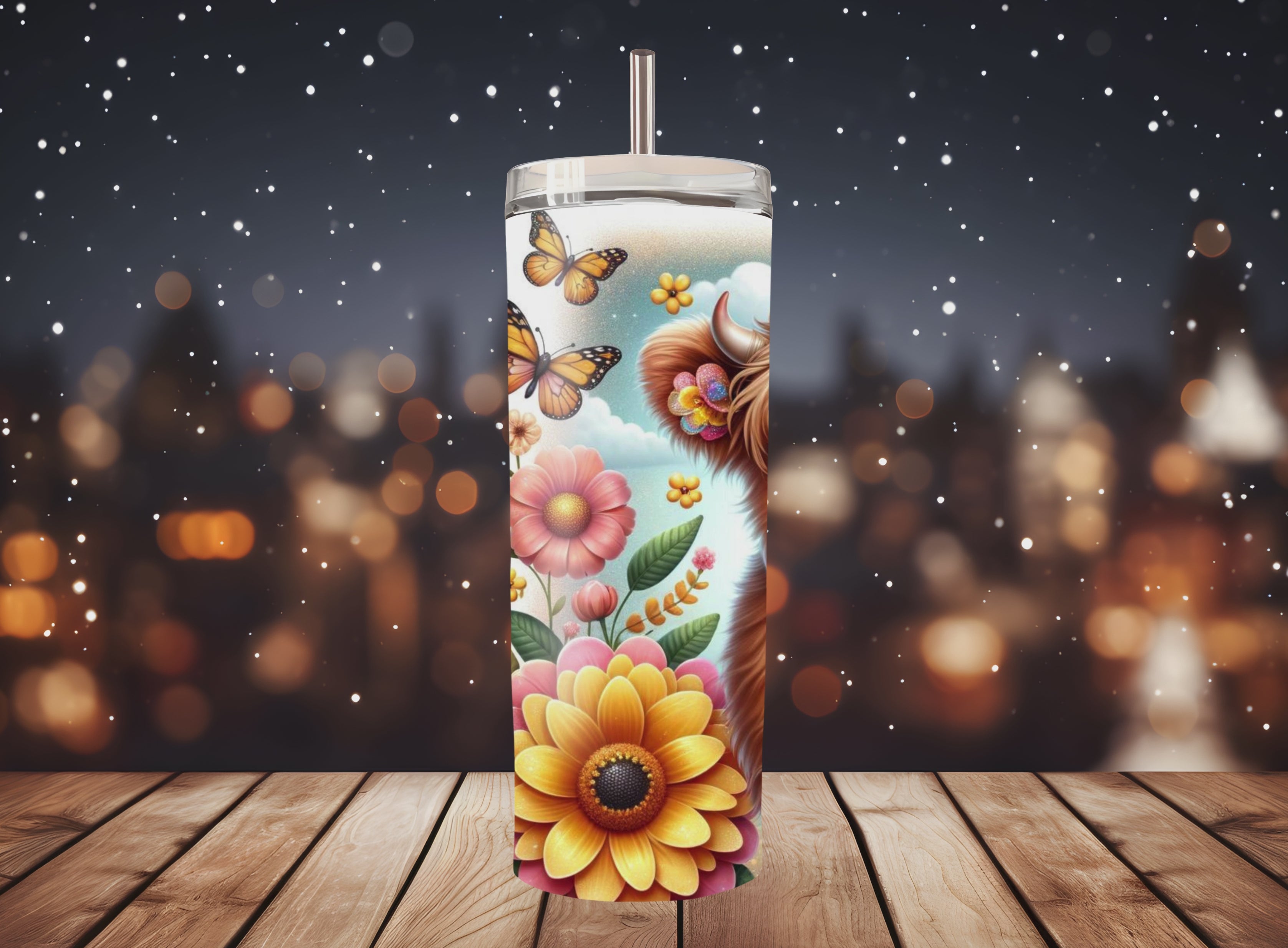 Highland Cow Spring - Tumbler Digital Download