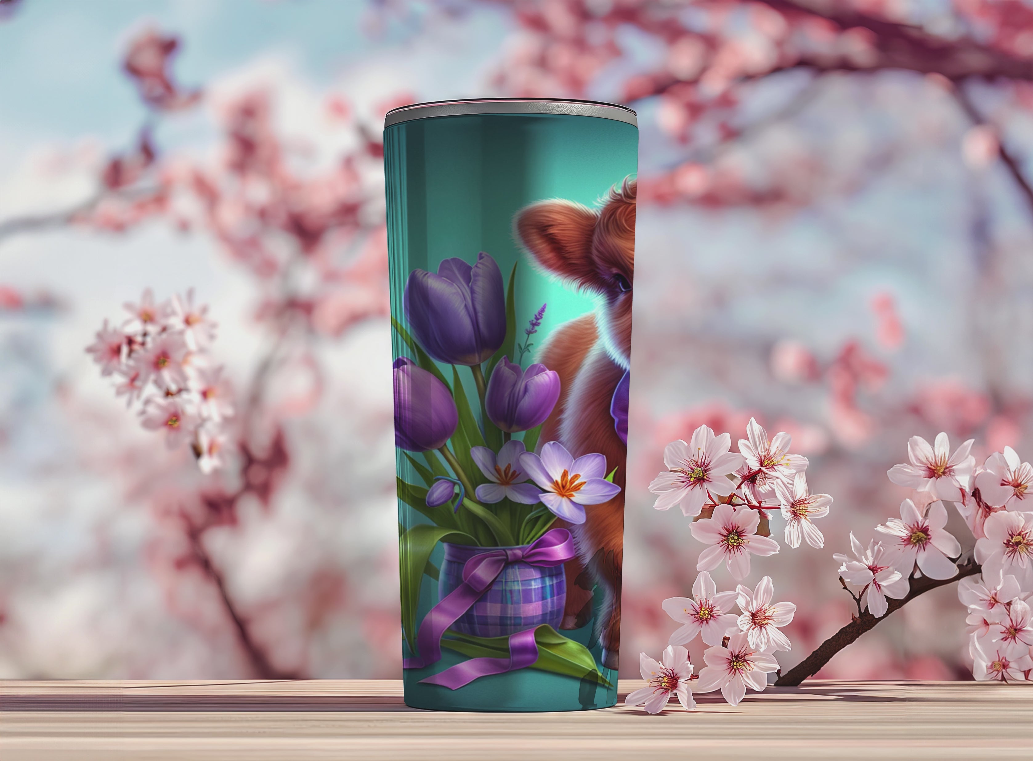 Highland Cow Easter Tumbler