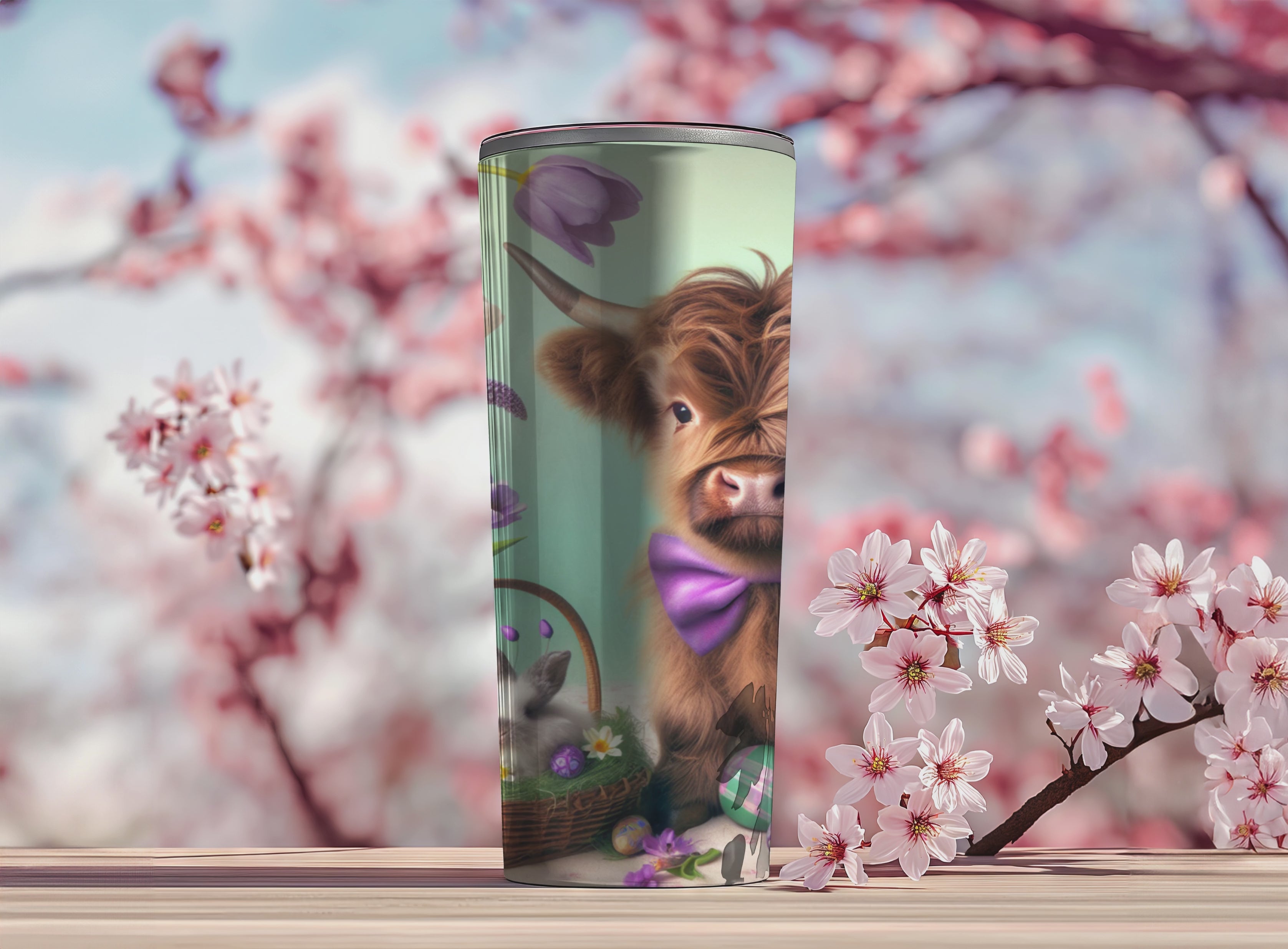 Highland Cow Easter 2 Tumbler