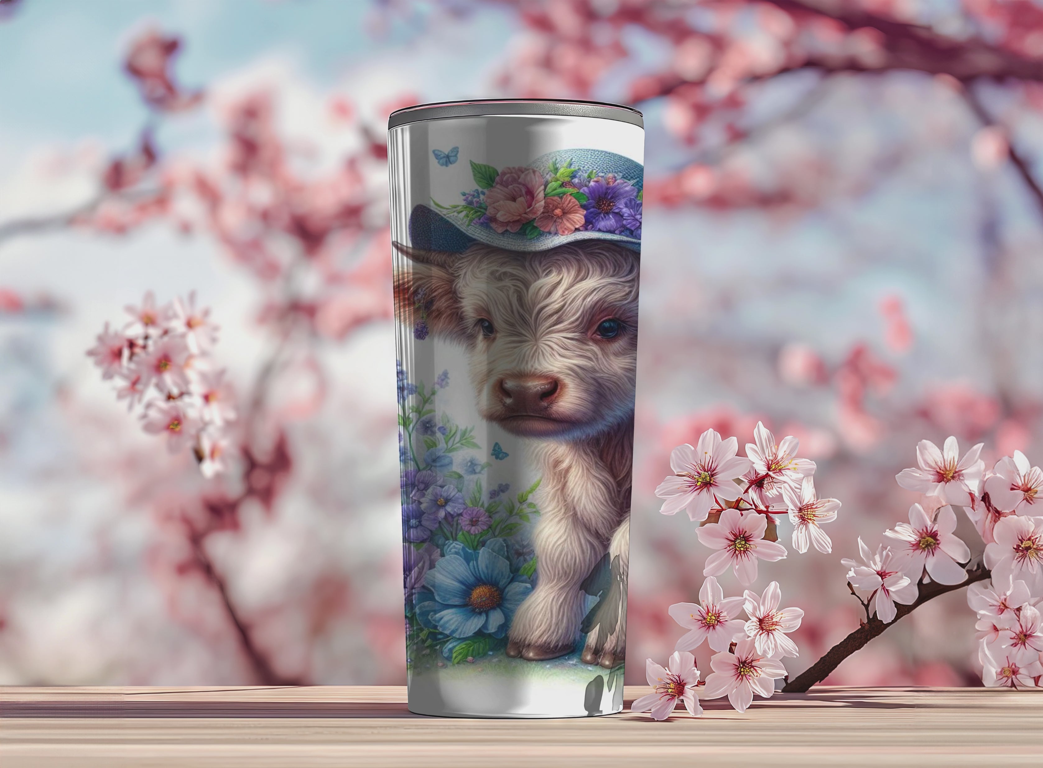 Highland Cow Spring 3  Tumbler