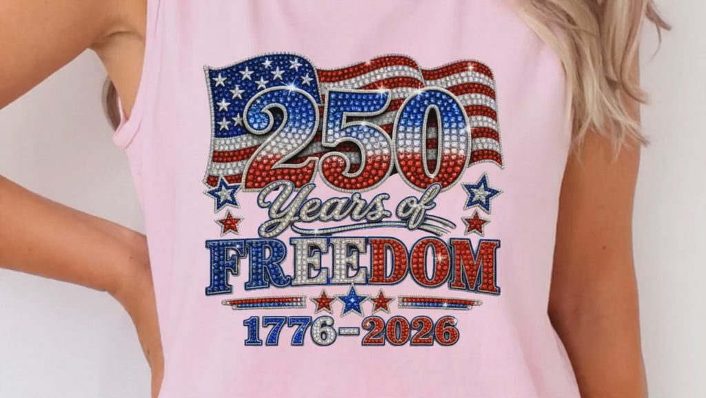 Patriotic Faux Rhinestone - Adult Direct To Film Transfer