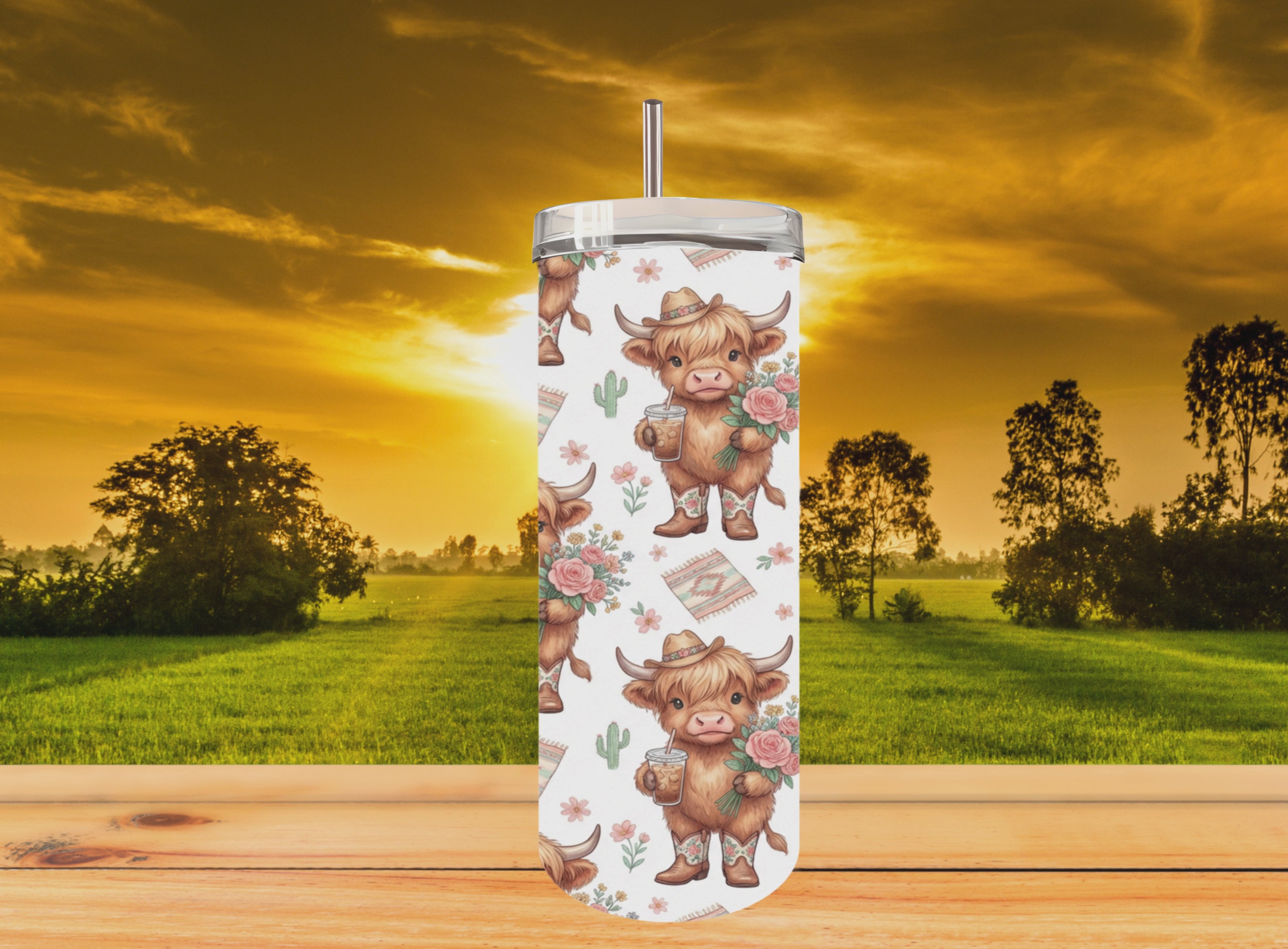 Highland Cow Iced Coffee - Tumbler Digital Download