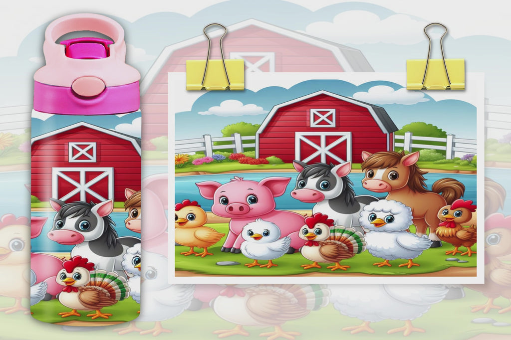 Farm Animals 12oz - Kids Sippy Digital Download