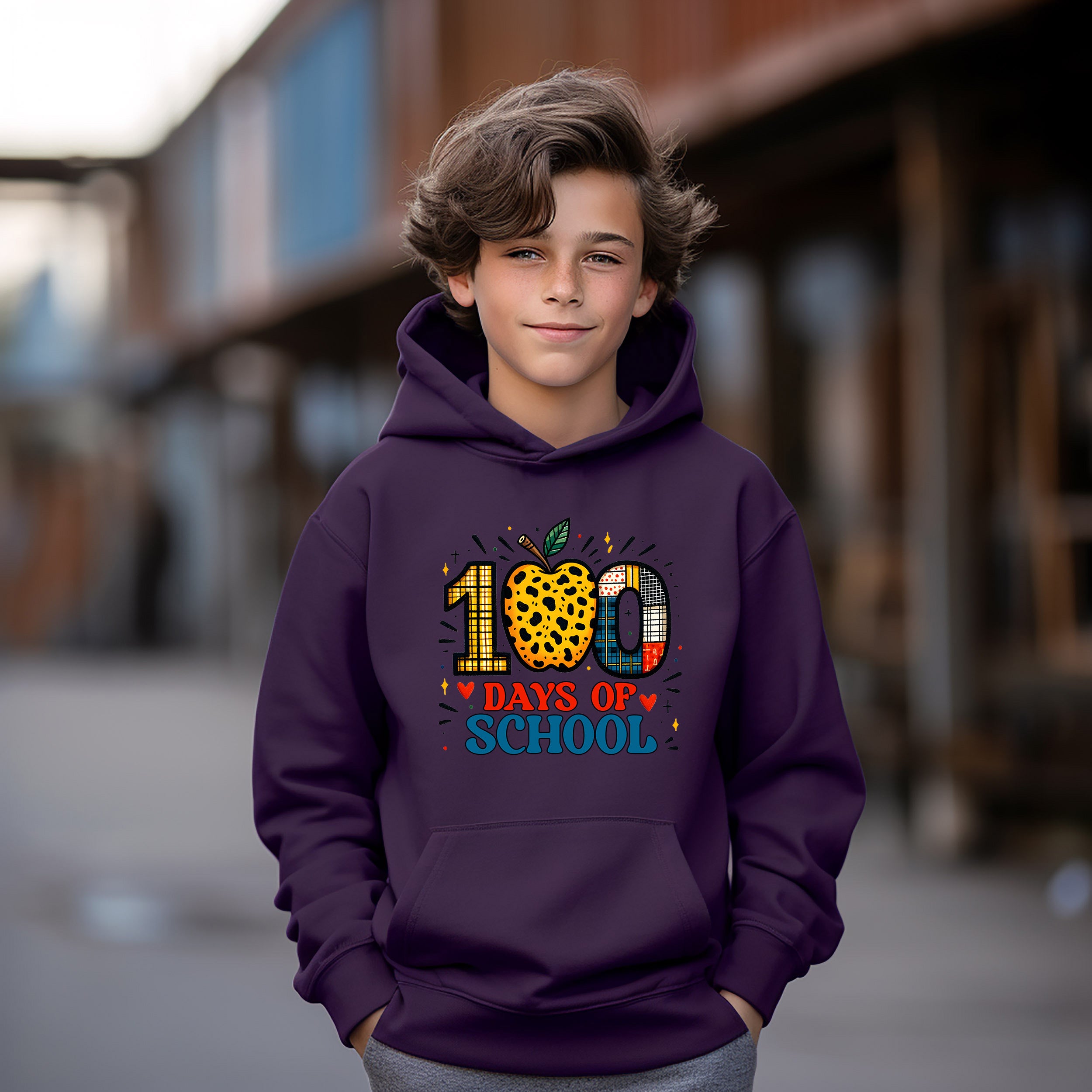 School - 100 Days Of School Youth Crewneck / Hoodie