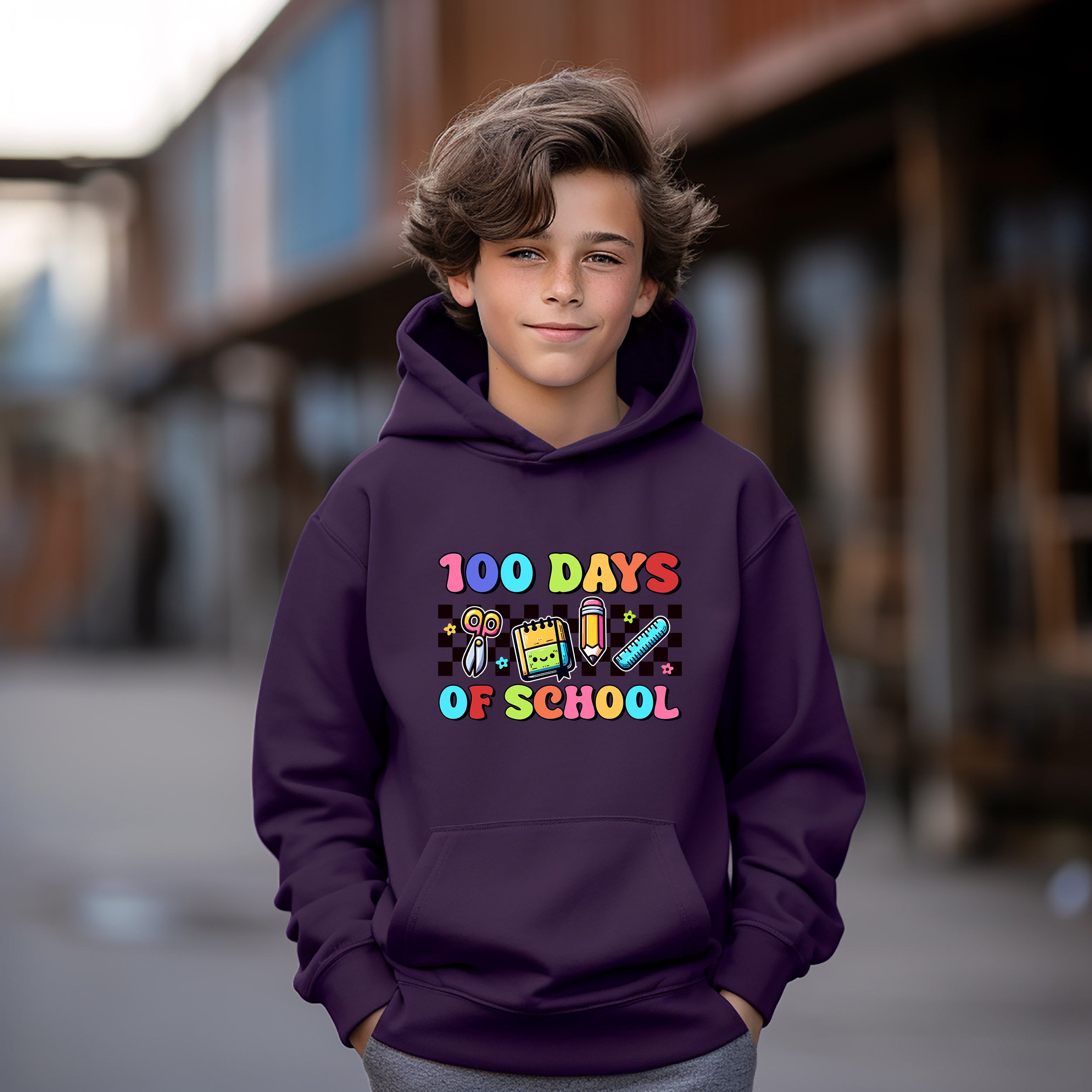 School - 100 Days Of School Youth Crewneck / Hoodie