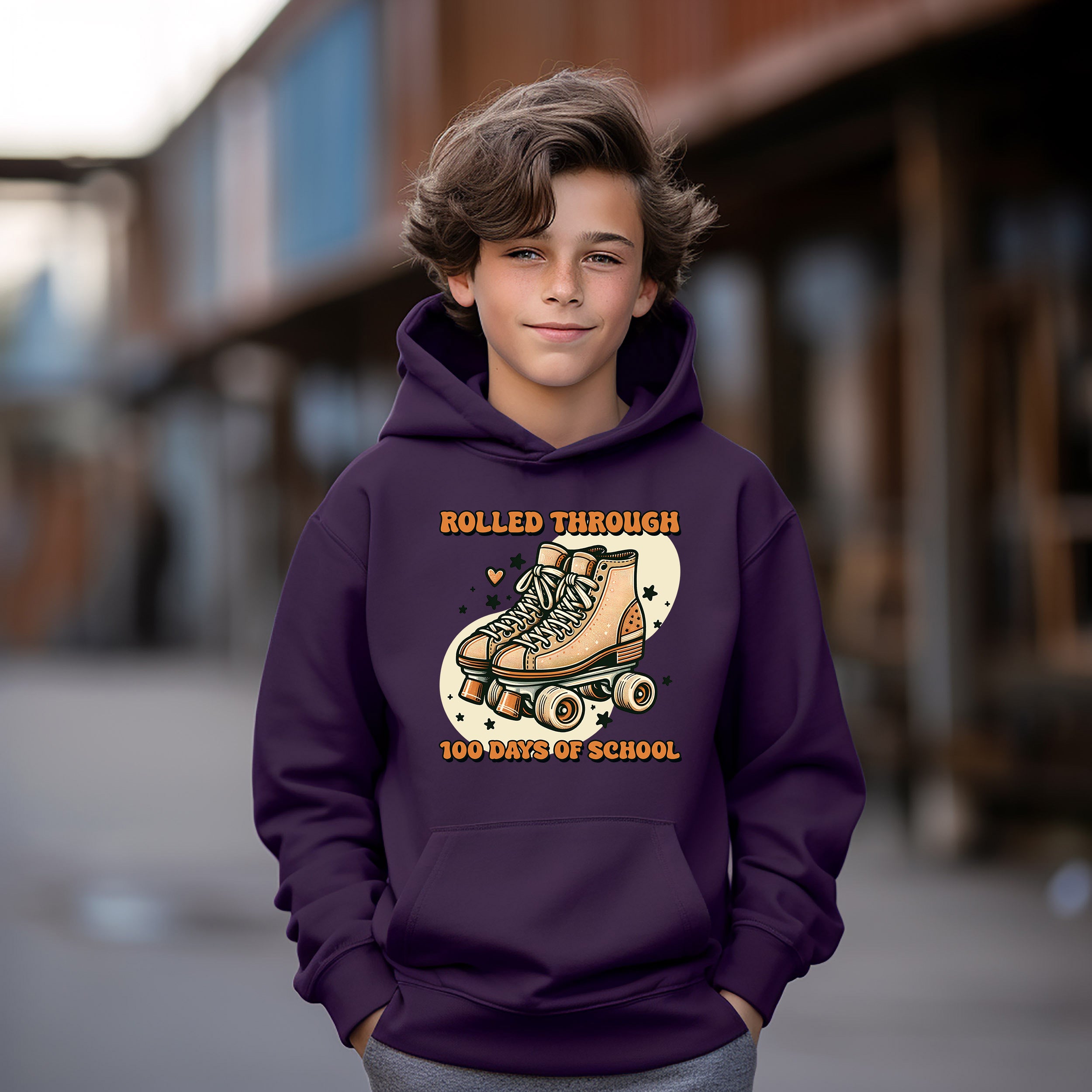 School - Rolled Through 100 Days Of School Youth Crewneck / Hoodie