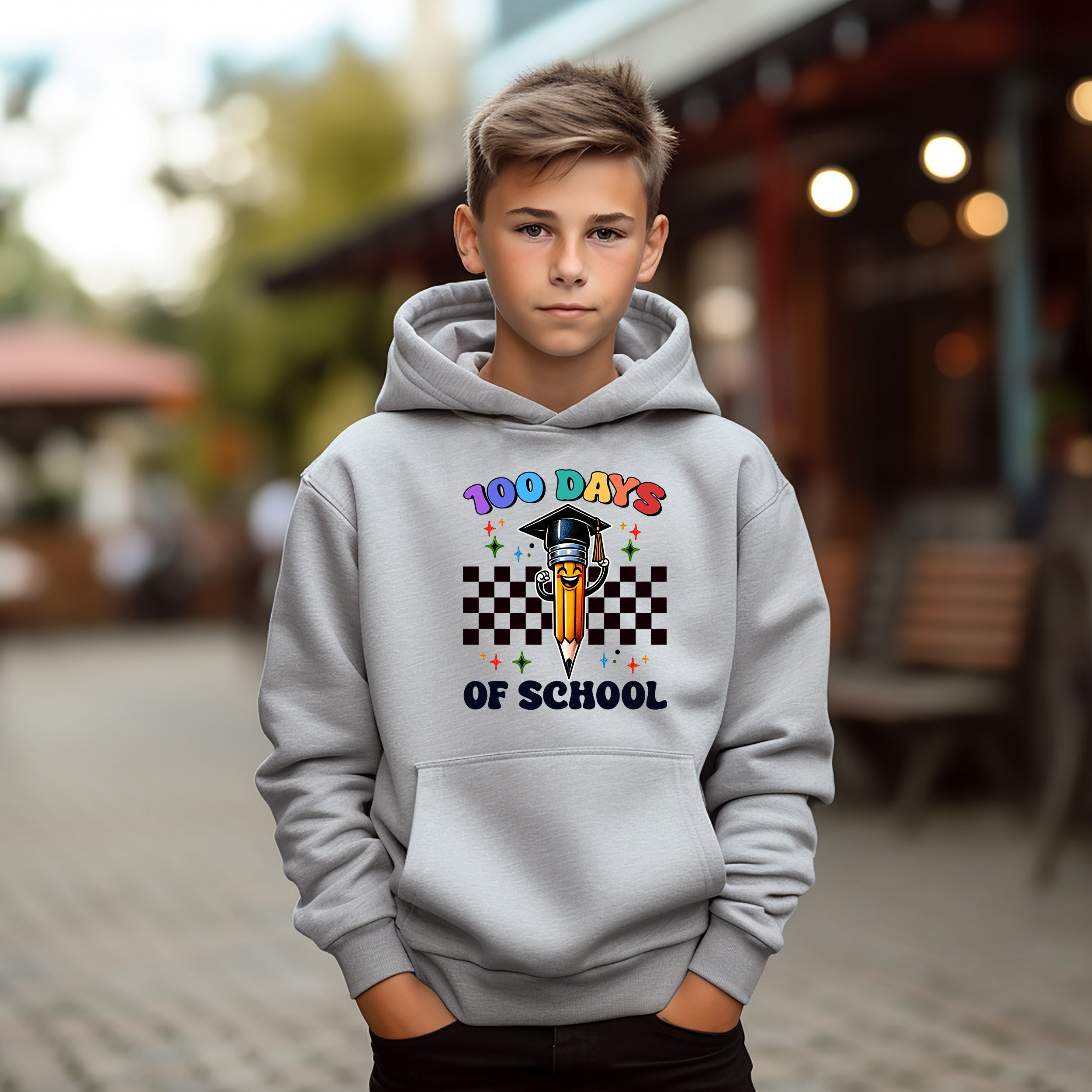 School - 100 Days Of School Pencil Youth Crewneck / Hoodie