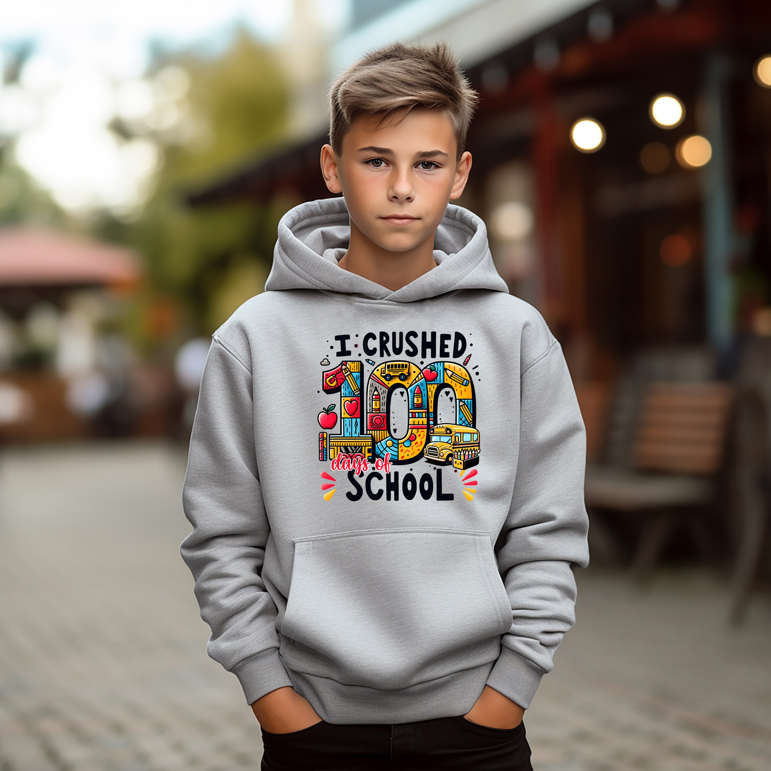 School - I Crushed 100 Days Of School Youth Crewneck / Hoodie