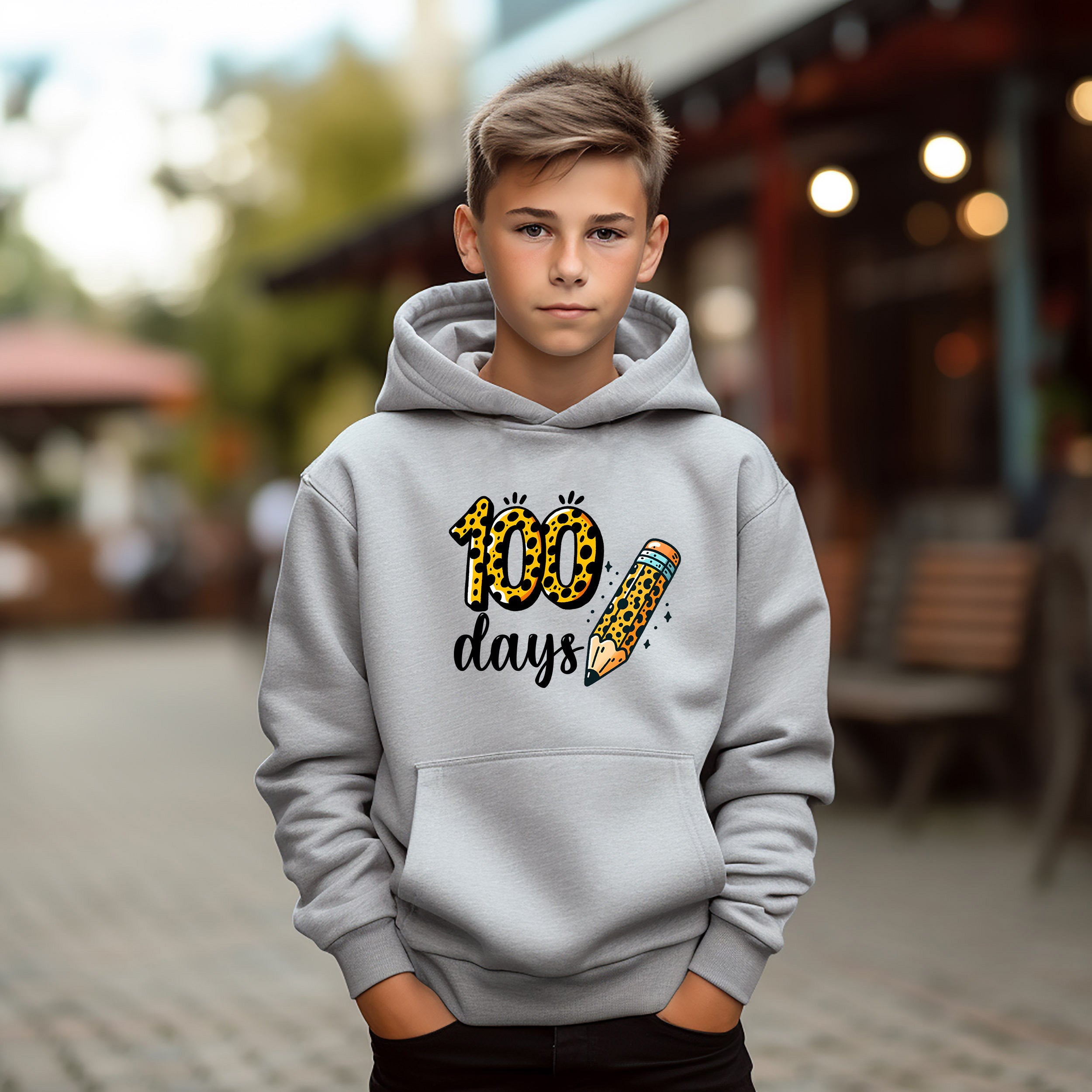 School - 100 Days Of School Cheetah Youth Crewneck / Hoodie