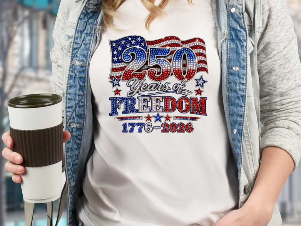 Patriotic Faux Rhinestone - Adult Direct To Film Transfer