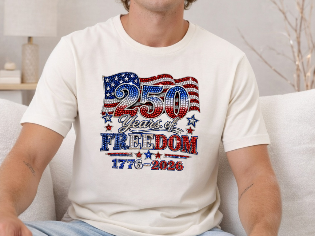 Patriotic Faux Rhinestone - Adult Direct To Film Transfer