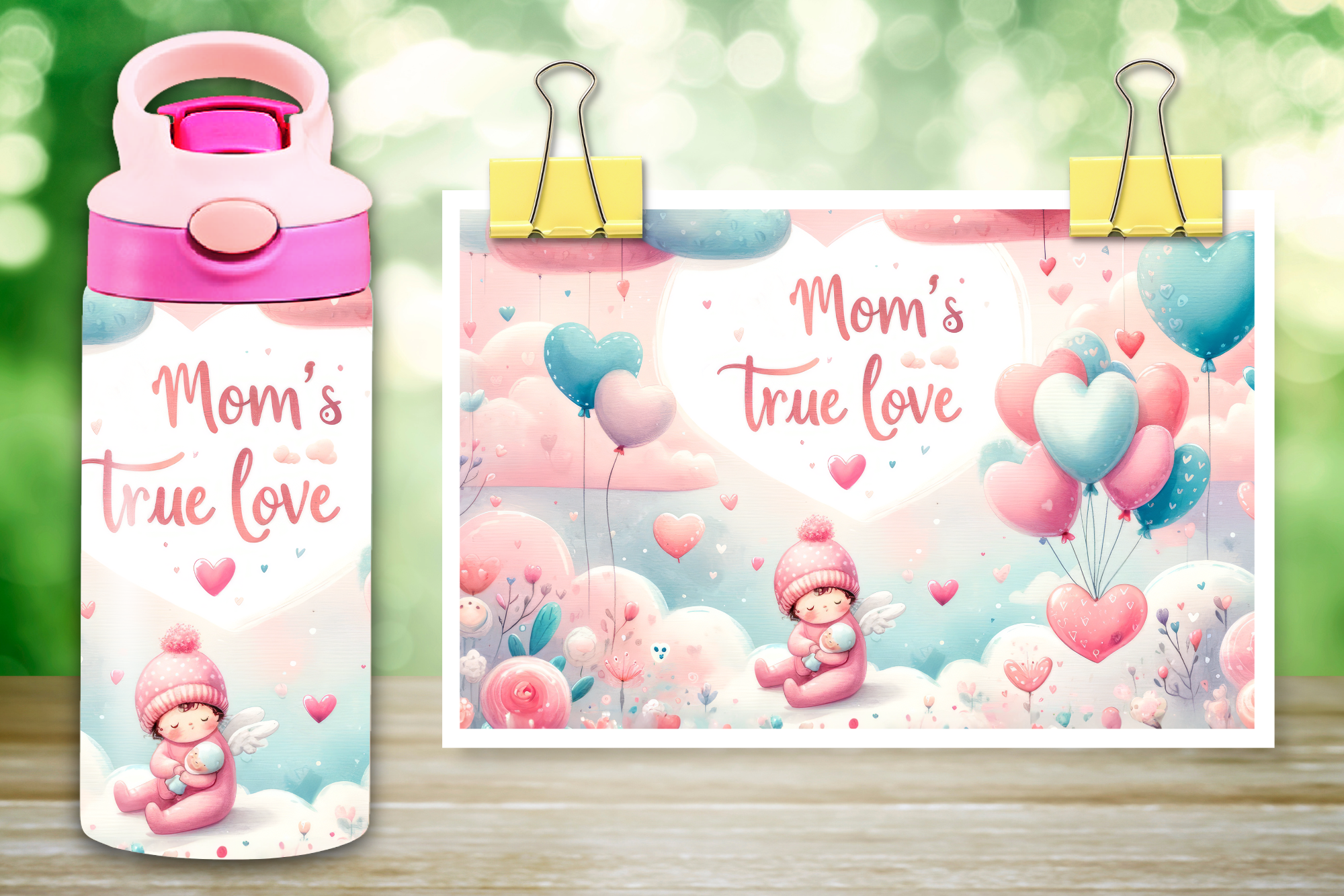 Mom's True Love Kids Flip Top Sippy Cup Design  - Digital Download