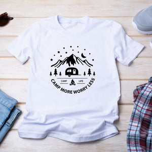 Camp More Worry Less Adult T-Shirt