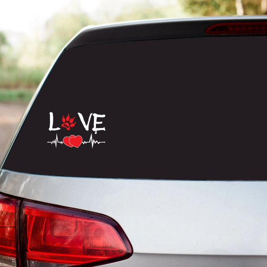 Pet Heart Beat Car Decal