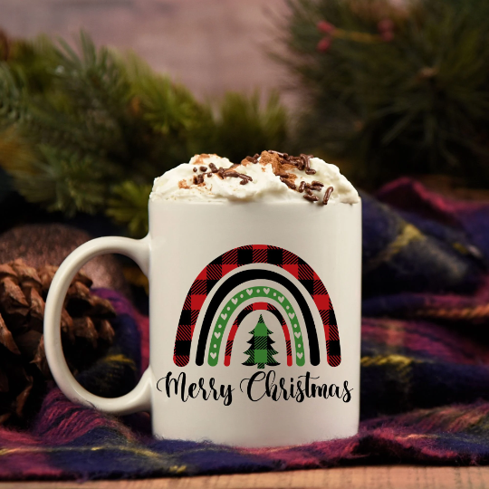 Merry Christmas Rainbow Coffee Mug