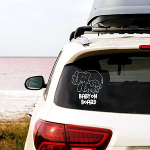 Elephant  Baby On Board Car Decal