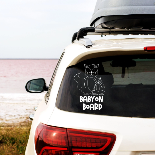 Cat Baby On Board Car Decal