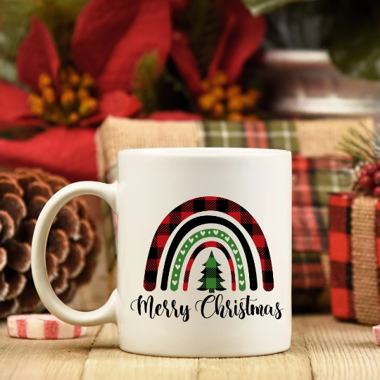 Merry Christmas Rainbow Coffee Mug